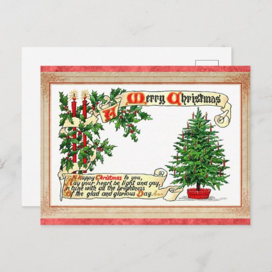 Victoriaans kerstboom Briefkaart (Voorkant / Achterkant)