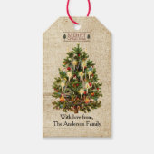 Victoriaans kerstboom cadeau Label Cadeaulabel (Voorkant)
