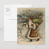 Victoriaans kerstboom feestdagenkaart (Voorkant / Achterkant)
