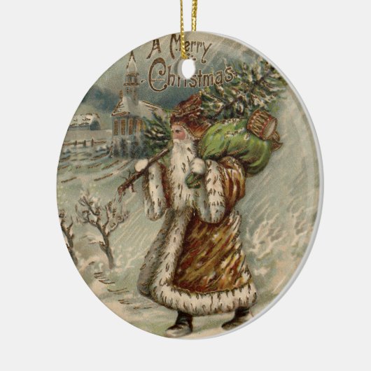 Victoriaans kerstboom keramisch ornament (Links)