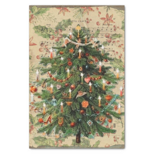 Victoriaans kerstboom met prachtige verkleurde ker tissuepapier