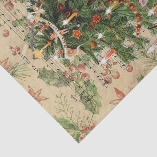 Victoriaans kerstboom met prachtige verkleurde ker tissuepapier (Detail)