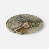 Victoriaans kerstboom papieren bordje (Gekanteld)