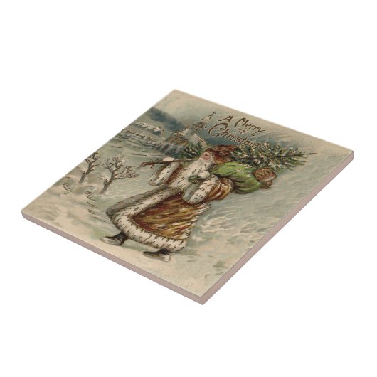 Victoriaans kerstboom tegeltje (Zijkant)