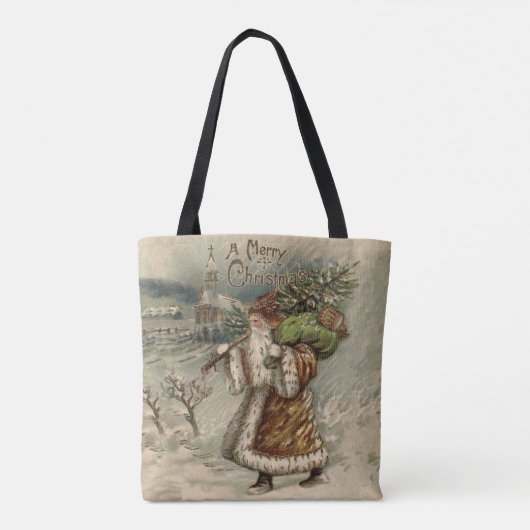 Victoriaans kerstboom tote bag (Achterkant)