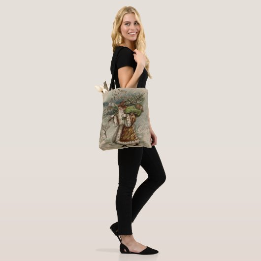 Victoriaans kerstboom tote bag (Op model)
