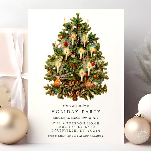  Victoriaans kerstboomfeestdag Kaart