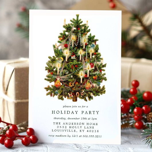 Victoriaans kerstboomfeestdag Kaart