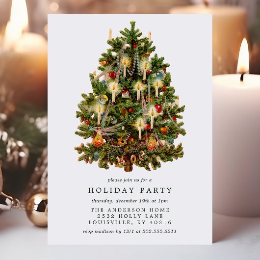  Victoriaans kerstboomfeestdag Kaart