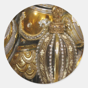 Victoriaans kerstboomkleuren ronde sticker