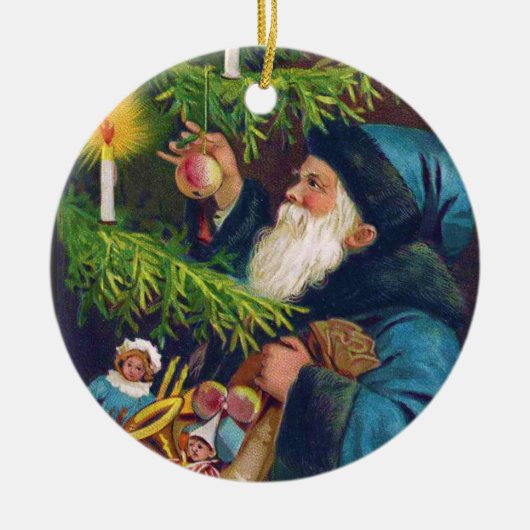Victoriaans kerstboomornament keramisch ornament (Voorkant)