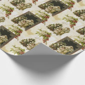 Victoriaans kerstboompapier cadeaupapier (Hoek)