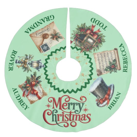Victoriaans kerstboomrok met namen kerstboom rok (Voorkant)
