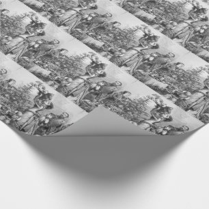 Victoriaans kerstboomster cadeaupapier