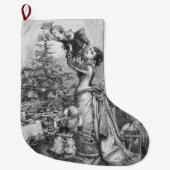 Victoriaans kerstboomster grote kerstsok (Voorkant)