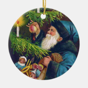 Victoriaans kerstboomversiering voor kerstmis sant keramisch ornament