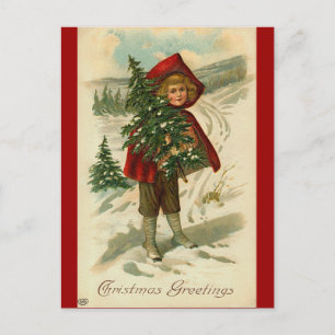 Victoriaans kerstBriefkaart Feestdagenkaart