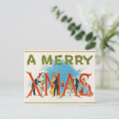 Victoriaans kerstBriefkaart Feestdagenkaart (Staand voorkant)