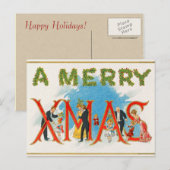 Victoriaans kerstBriefkaart Feestdagenkaart (Voorkant / Achterkant)