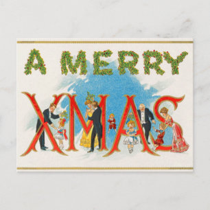 Victoriaans kerstBriefkaart Feestdagenkaart