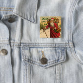 Victoriaans kerstButton Pin Vierkante Button 5,1 Cm (In situ)