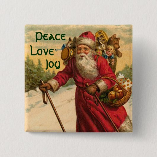 Victoriaans kerstButton Pin Vierkante Button 5,1 Cm (Voorkant)