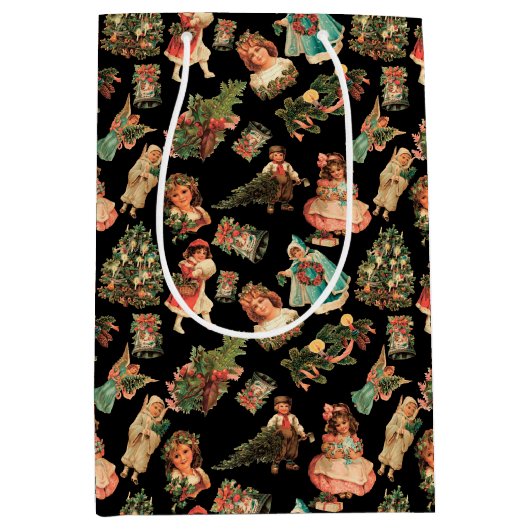 Victoriaans kerstcadeau medium cadeauzakje (Voorkant)