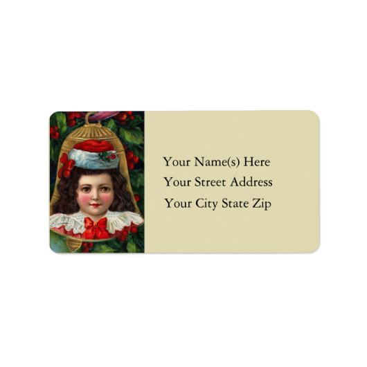 Victoriaans kerstcadeaulabel  adres etiket (Voorkant)