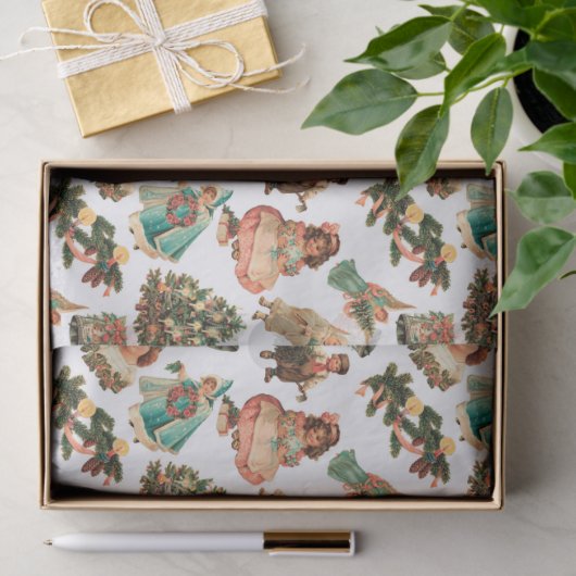 Victoriaans kerstcadeaupapier tissuepapier (Geschenk)