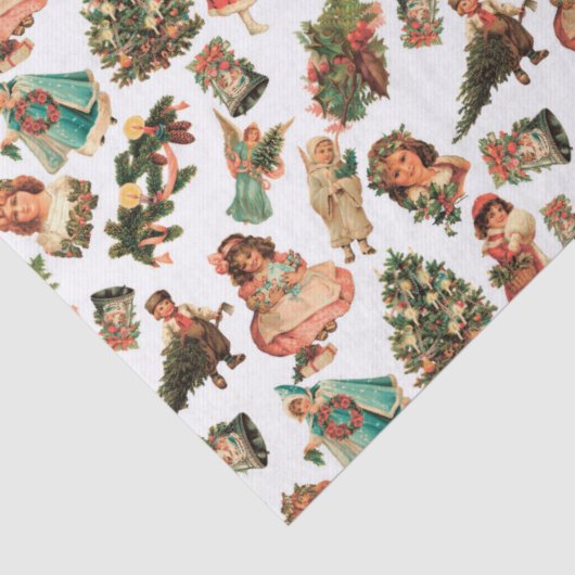 Victoriaans kerstcadeaupapier tissuepapier (Detail)