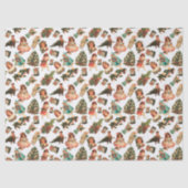 Victoriaans kerstcadeaupapier tissuepapier (Voorkant)