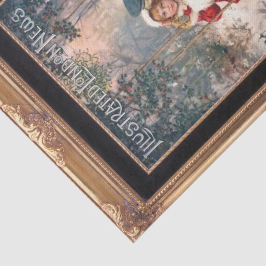 Victoriaans kerstcadeaupapier tissuepapier (Detail)