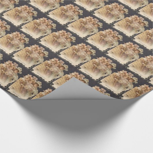 Victoriaans kerstcadeaupapier voor dames en heren cadeaupapier (Hoek)