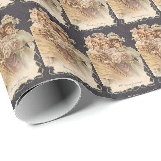 Victoriaans kerstcadeaupapier voor dames en heren cadeaupapier (Rol Hoek)