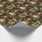 Victoriaans kerstcadeaupapier voor kerstfeestdagen cadeaupapier (Hoek)