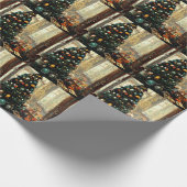 Victoriaans kerstcadeaupapier voor kerstfeestdagen cadeaupapier (Hoek)