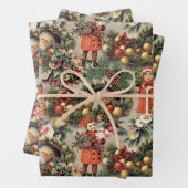  Victoriaans kerstcadeautjes Inpakpapier Vel (In situ)