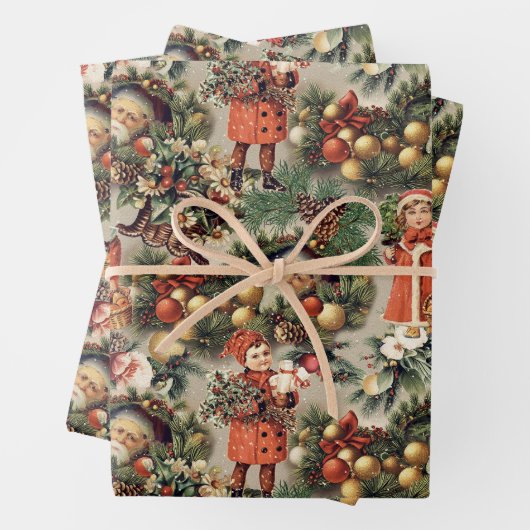  Victoriaans kerstcadeautjes Inpakpapier Vel (In situ)