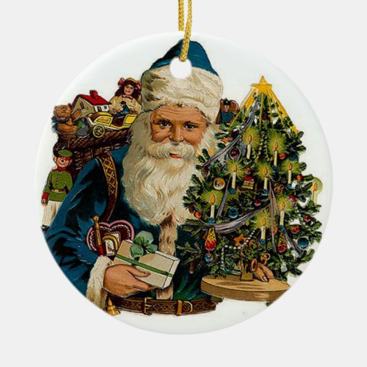 Victoriaans kerstcadeautjes  versiering keramisch ornament (Voorkant)