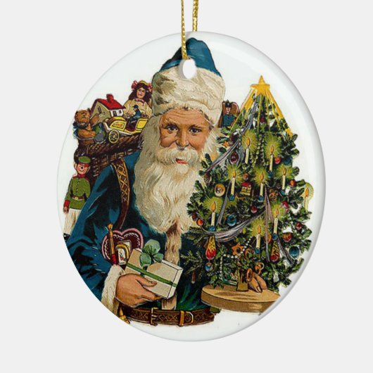 Victoriaans kerstcadeautjes  versiering keramisch ornament (Links)