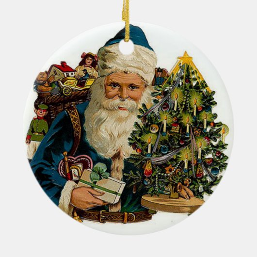 Victoriaans kerstcadeautjes  versiering keramisch ornament (Achterkant)