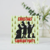 Victoriaans kerstCaroler Caroling Party Kaart (Staand voorkant)