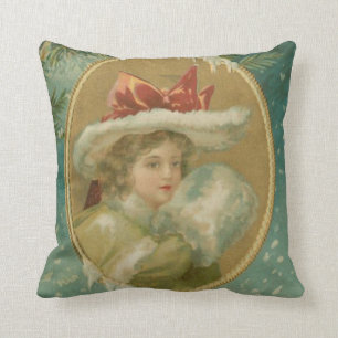 Victoriaans kerstdame Kussen