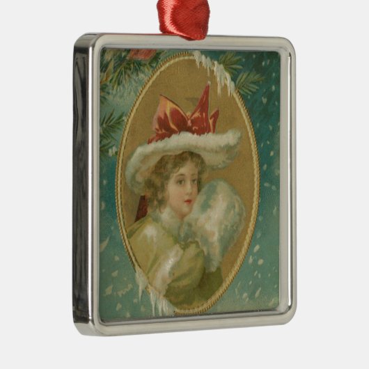  Victoriaans kerstdame Metalen Ornament (Rechts)