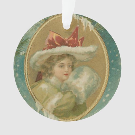 Victoriaans kerstdame Ornament (voorkant)