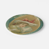  Victoriaans kerstdame Papieren Bordje (Gekanteld)