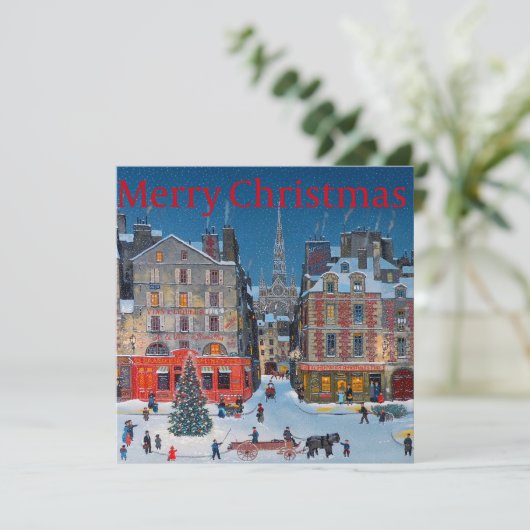 Victoriaans kerstdorp Kaart (Staand voorkant)