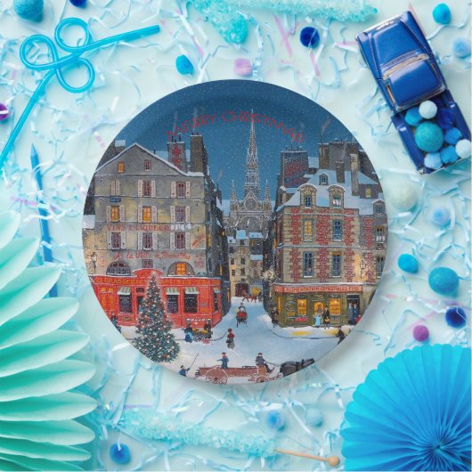  Victoriaans kerstdorp Papieren Bordje (Feest)