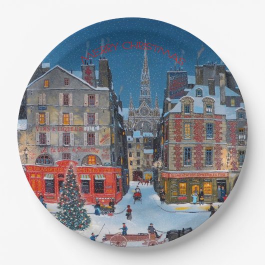  Victoriaans kerstdorp Papieren Bordje (Voorkant)