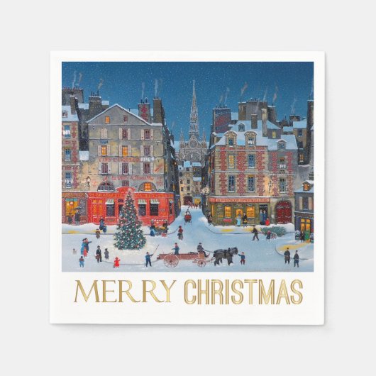 Victoriaans kerstdorp Servet (Voorkant)